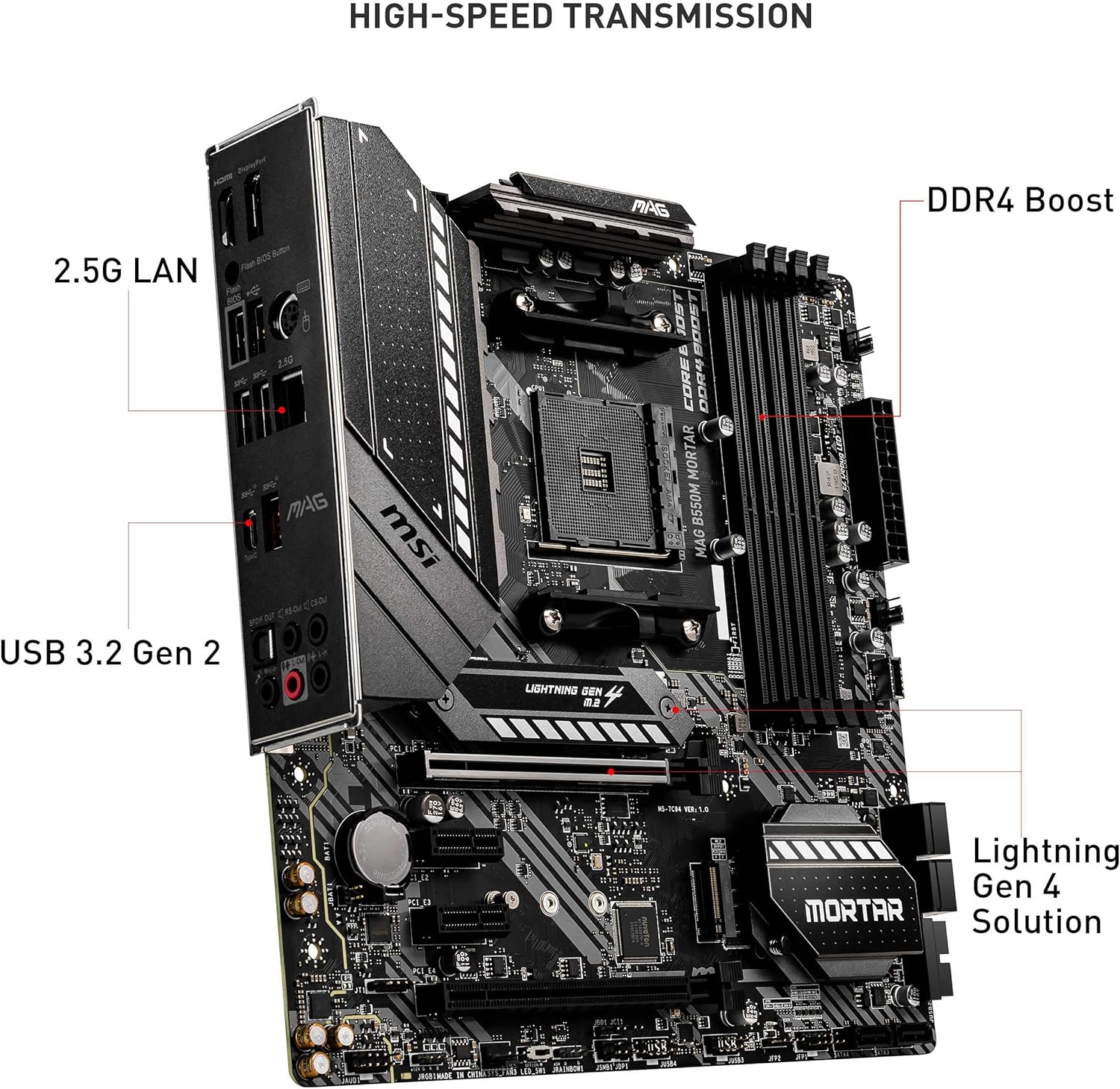 MSI Motherboard MAG B550M MORTAR Gaming DDR4 MSI Motherboard MAG B550M MORTAR Gaming DDR4